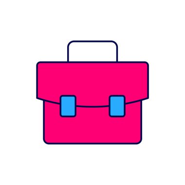 Doldurulmuş Evrak Çantası simgesi beyaz arkaplanda izole edildi. İş ilanı. İş portföyü. Vektör.