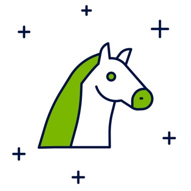 Filled outline Horse icon isolated on white background. Animal symbol. Vector.