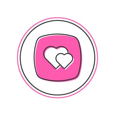 Doldurulmuş ana hatlı Kalp simgesi beyaz arkaplanda izole edildi. Romantik sembol, bağlanma, tutku ve düğün. Sevgililer günün kutlu olsun. Vektör.