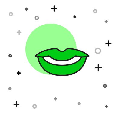 Beyaz arka planda izole edilmiş gülen dudaklar simgesi. Gülümse. Vektör.