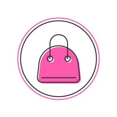 Filled outline Handbag icon isolated on white background. Female handbag sign. Glamour casual baggage symbol. Vector.