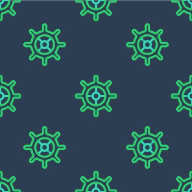 Hat Gemisi direksiyon simgesi mavi arka planda izole edilmiş. Vektör.