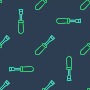 Çizgi Tornavida simgesi mavi arkaplanda izole edilmiş kusursuz desen. Servis aracı sembolü. Vektör.