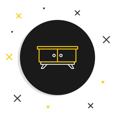 Hat Mobilya komodininin simgesi beyaz arkaplanda izole edildi. Renkli taslak konsepti. Vektör.