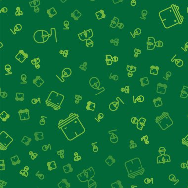 Set line Computer mouse Car battery and Electrician on seamless pattern. Vector.