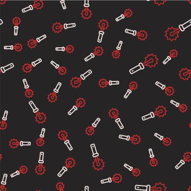 Line Cutter roll for honey icon isolated seamless pattern on black background. Tool of the beekeeper.  Vector