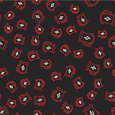 Line Electric Kettle simgesi siyah arkaplanda izole edilmiş. Çaydanlık ikonu. Vektör