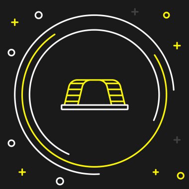 Çizgi Maymun çubuğu simgesi siyah arkaplanda izole edildi. Renkli taslak konsepti. Vektör