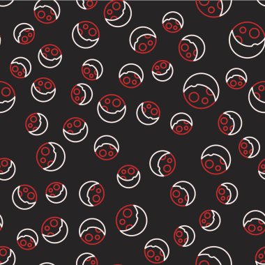 Çizgi Ay simgesi simgesi siyah arkaplanda izole edilmiş. Vektör