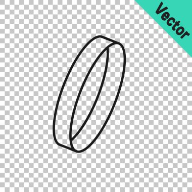 Black line Wedding ring icon isolated on transparent background. Bride and groom jewelry sign. Marriage symbol. Diamond ring.  Vector