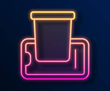 Parlayan neon hattı yiyecek siparişi siyah arkaplanda izole edilmiş. Cep telefonuyla sipariş verin. Restoran yemek teslimatı konsepti. Vektör