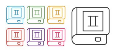 Set line Book icon isolated on white background. Second volume. Set icons colorful. Vector