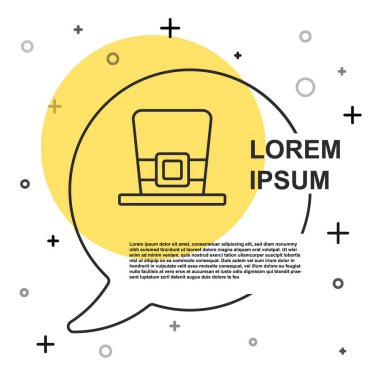 Beyaz arka planda siyah çizgi cüce şapka simgesi izole edildi. Aziz Patrick gününüz kutlu olsun. Ulusal İrlanda bayramı. Rastgele dinamik şekiller. Vektör