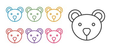 Oyuncak peluş oyuncak simgesi beyaz arkaplanda izole edildi. Simgeleri renklendirin. Vektör