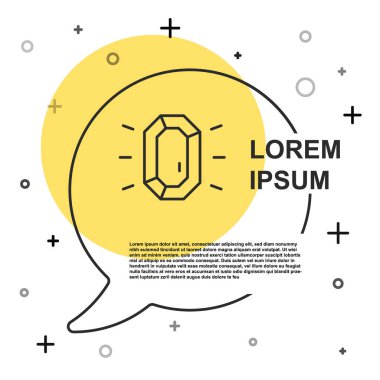 Siyah çizgi simgesi beyaz arkaplanda izole edildi. Mücevher sembolü. Mücevher taşı. Rastgele dinamik şekiller. Vektör
