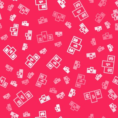 Beyaz çizgi ödülü, spor ödüllü podyum ikonu kırmızı arka planda izole edilmiş. Vektör