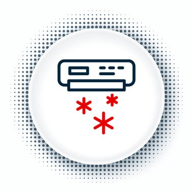 Hat klima simgesi beyaz arkaplanda izole edildi. Sistemin havalandırmasını böl. Soğuk ve soğuk iklim kontrol sistemi. Renkli taslak konsepti. Vektör.