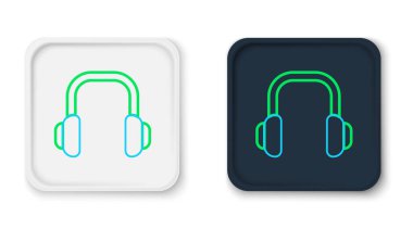Hat Kış kulaklığı simgesi beyaz arkaplanda izole edildi. Kulaklıklar. Renkli taslak konsepti. Vektör.