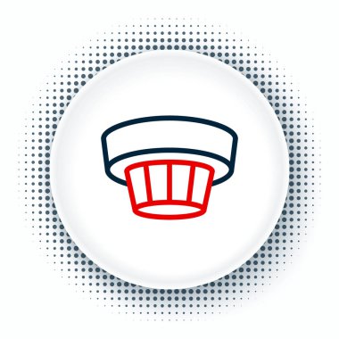 Çizgi Duman Sistemi simgesi beyaz arkaplanda izole edildi. Duman dedektörü. Renkli taslak konsepti. Vektör.