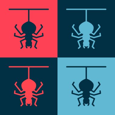 Pop Art Spider simgesi renk arkaplanında izole edildi. Mutlu Cadılar Bayramı Partisi. Vektör.