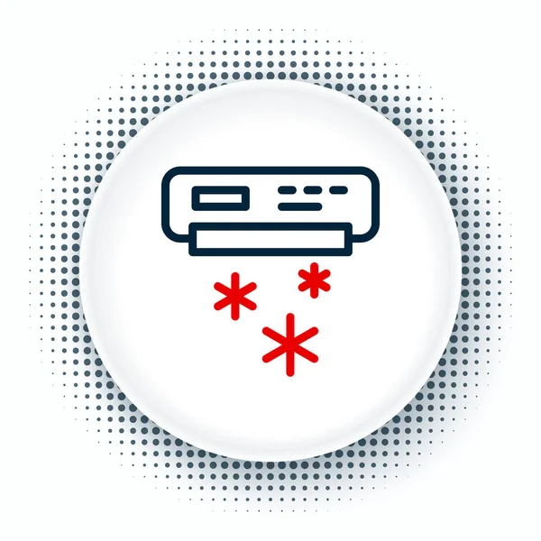 Hat klima simgesi beyaz arkaplanda izole edildi. Sistemin havalandırmasını böl. Soğuk ve soğuk iklim kontrol sistemi. Renkli taslak konsepti. Vektör.