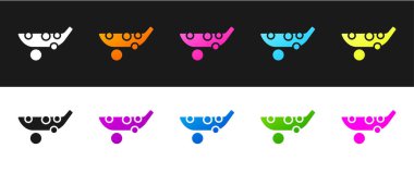 Set Peas icon isolated on black and white background. Vector.