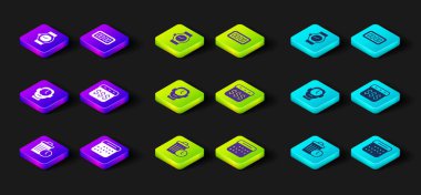 Set Waste of time Calendar Clock Payday calendar with dollar Digital alarm clock and Wrist watch icon. Vector.