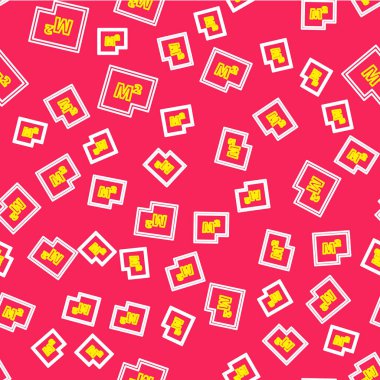 Çizgi Ev planı simgesi kırmızı arkaplanda izole edilmiş. Vektör.