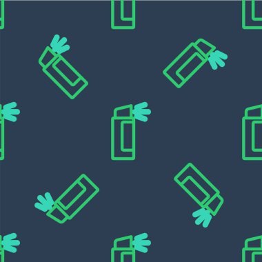 Çizgi biber gazı ikonu mavi arka planda izole edilmiş pürüzsüz desen. OC gazı. Capsicum nefsi müdafaa spreyi. Vektör.