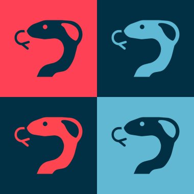 Pop Art Snake simgesi renk arkaplanında izole edildi. Vektör.