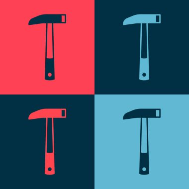 Pop Art İtfaiyecisi balta simgesi renk arkaplanında izole edildi. Yangın baltası. Vektör.