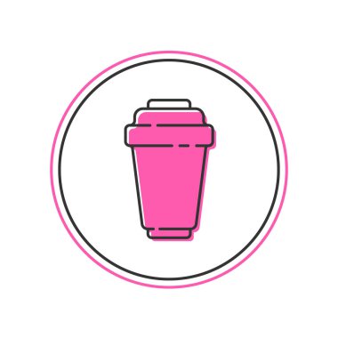 Beyaz arkaplanda izole edilmiş ana hatlı su filtresi kartuş simgesi. Vektör.