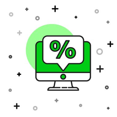 Doldurulmuş% 100 indirimi ve beyaz arkaplanda izole edilmiş simge görüntüsü. Satış yüzdesi - fiyat etiketi, etiket. Vektör.