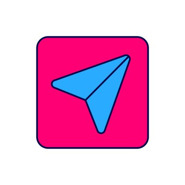 Beyaz arkaplanda izole edilmiş şehir haritası yön bulma simgesinin ana hatları dolduruldu. Arayüz tasarımı. Yer belirleme konsepti. Vektör.