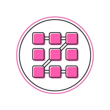 Ana hatları doldurulmuş Grafik şifre koruması ve beyaz arkaplanda izole edilmiş güvenlik erişim simgesi. Güvenlik, güvenlik, koruma, gizlilik kavramı. Vektör.