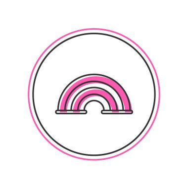 Doldurulmuş Gökkuşağı simgesi beyaz arkaplanda izole edildi. Vektör.