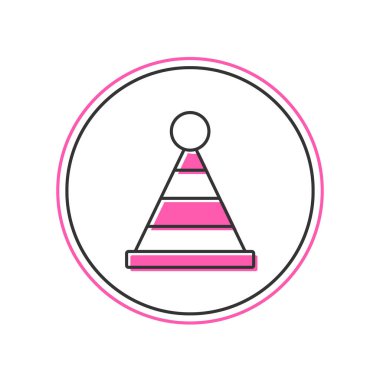 Doldurulmuş Parti şapka simgesi beyaz arka planda izole edildi. Doğum günü şapkası. Vektör.