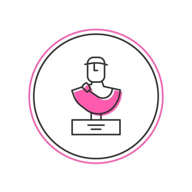 Beyaz arka planda izole edilmiş Eskiler 'in büst heykel simgesi. Vektör.