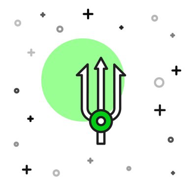Filled outline Neptune Trident icon isolated on white background. Vector.