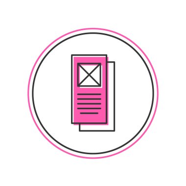 Doldurulmuş ana hatlı Tarayıcı pencere simgesi beyaz arkaplanda izole edildi. Vektör.