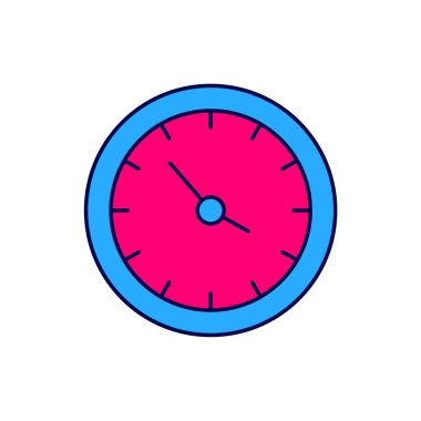 Doldurulmuş tren istasyonu saat simgesi beyaz arkaplanda izole edildi. Vektör.