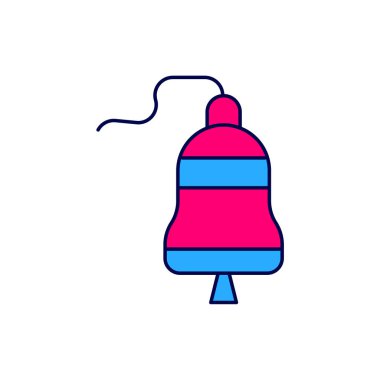 Doldurulmuş ana hatlı gemi çan simgesi beyaz arkaplanda izole edildi. Vektör.