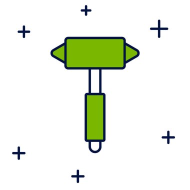 Filled outline Firefighter axe icon isolated on white background. Fire axe. Vector.