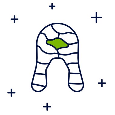 Doldurulmuş balık biftek ikonu beyaz arka planda izole edilmiş. Vektör.