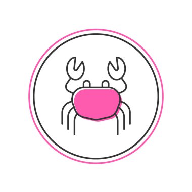 Filled outline Crab icon isolated on white background. Vector.