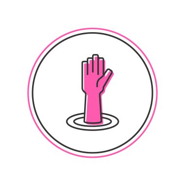 Doldurulmuş yardımcı el simgesi beyaz arkaplanda izole edildi. Vektör.