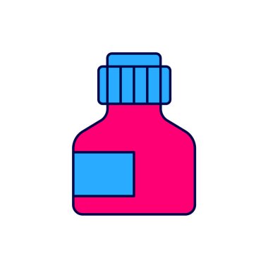 Filled outline Paint, gouache, jar, dye icon isolated on white background. Vector.