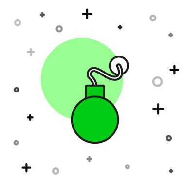 Ana hatlı bomba, beyaz arkaplanda izole edilmiş ikonu patlatmaya hazır. Vektör.