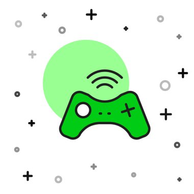 Filled outline Wireless gamepad icon isolated on white background. Game controller. Vector.