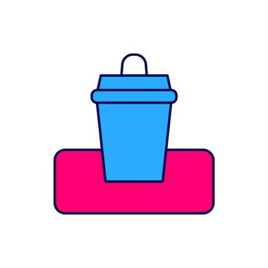 Doldurulmuş çöp kutusu simgesi beyaz arkaplanda izole edildi. Çöp kutusu tabelası. Sepet simgesini geri dönüştür. Ofis çöpü ikonu. Vektör.